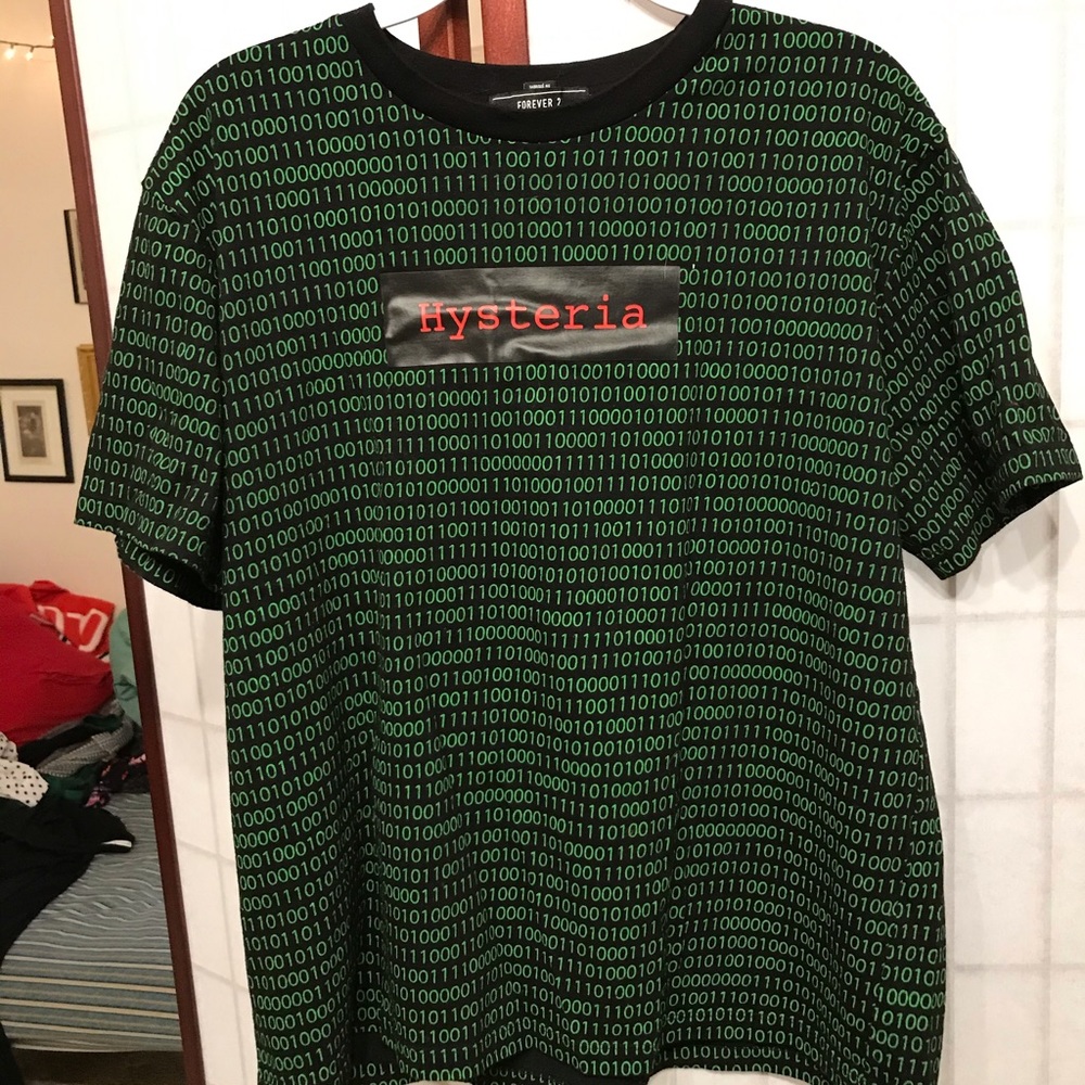 HYSTERIA Binary 10111010 Men’s Fashion T Shirt